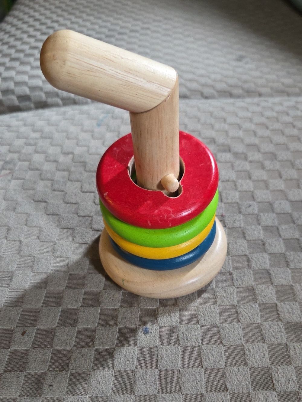 Twist And Sort Stacking Rings Toy with Red, Green, Yellow, Blue Rings